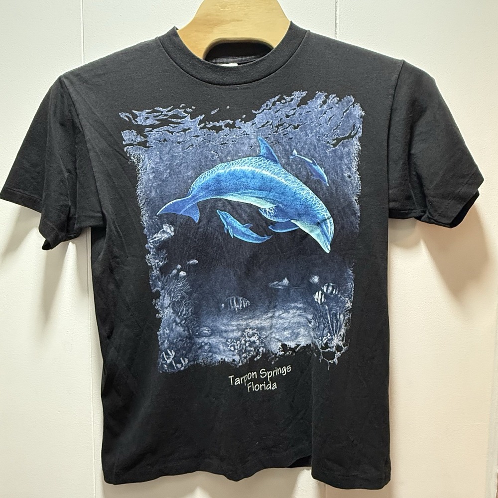 Vintage 90s Mens‎ Large Dolphin Tarpon Springs Florida Shirt Single Stitch USA